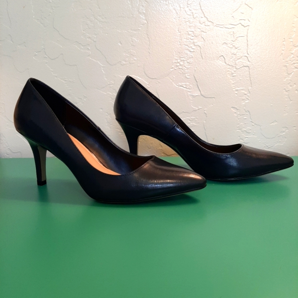 Kelly & Katie Navy Blue Point Toe Heels